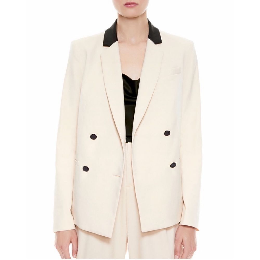 NEW Alice + Olivia Bergen Blazer Sepia Black Size 10 - Picture 2 of 11
